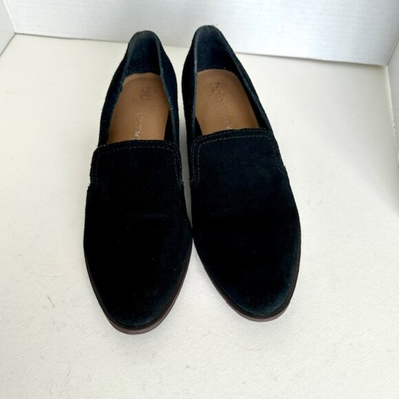 Crown Vintage Samali Loafer Black Leather Suede Women's Shoes Size 8 Medium - Picture 1 of 7
